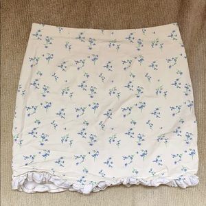 UO Floral Ruffle Miniskirt